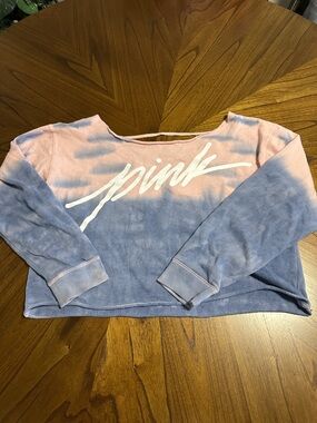 PINK Tie-Dye Pullover Sweatshirt - Pink & Lavender